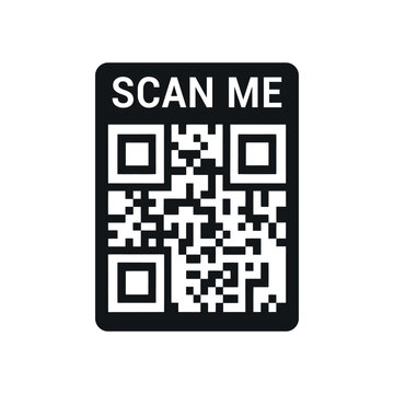 QR Code Frame vector Template design for Scanning &ndash; Mobile App, Payment, Smartphone, and PDA Use. qr code on white background