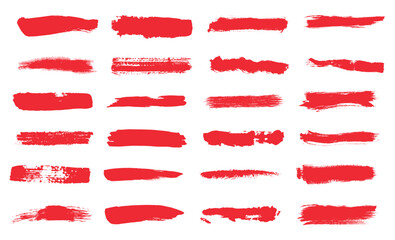red brush strokes vector on a white background, perfect for creative designs and art projects 
