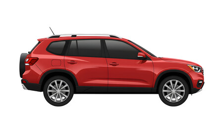 Obraz premium A vector illustration of a modern red car SUV. isolated on white or transparent background.