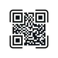 QR code icon in minimalist design, representing digital links, website addresses, or product information