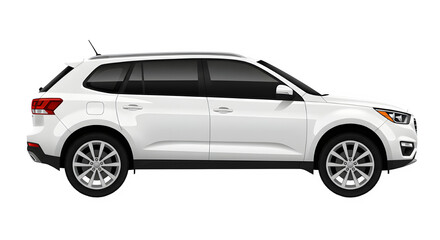 A vector illustration of a modern white car SUV. isolated on white or transparent background.