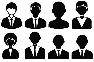 male Head icon Silhouette Vector design 