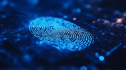 Digital fingerprint scan security authentication technology biometric identification concept
