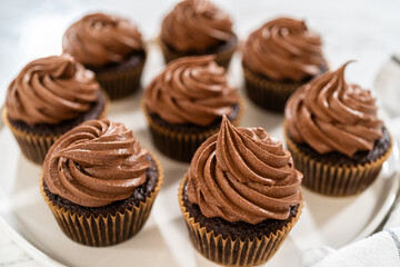 Baking Chocolate Cupcakes with Decadent Chocolate Frosting