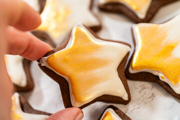 Perfectly Icing Star Cookies with Royal Icing