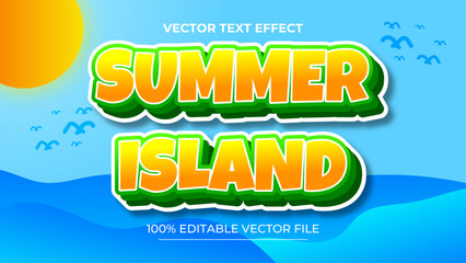 Summer 3d text effect and editable text effect with a beach background