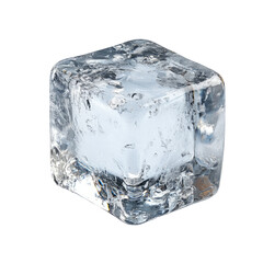 Obraz premium Isolated Clear Ice Cube on Transparent Background for Visuals