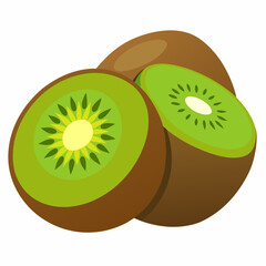 Obraz premium Kiwi Fruits vector art illustration