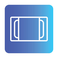 Plastic container line black icon. Vector isolated button.