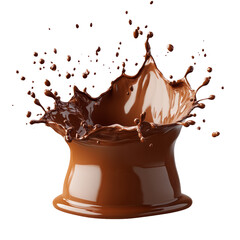 Chocolate Splash Isolated on Transparent Background for Creative Projects