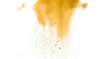 Obraz premium Magic shining gold dust isolated on transparent background. Shiny dust bokeh particles 