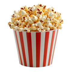 Freshly Popped Popcorn in Classic Red and White Striped Bucket
