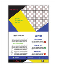 corporate and modern business flyer A4 template, abstract business flyer creative design, editable vector template
design, new digital marketing flyer set with various color.
