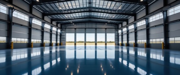 spacious industrial warehouse with abundant natural light and large windows