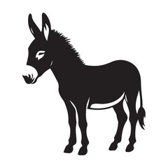 Silhouette of a donkey vector illustration farm animal artwork