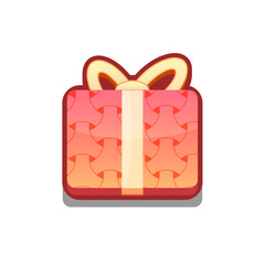 A vibrant, cartoon-style gift box icon with ribbon. Perfect for games, apps, loot crates, rewards, or in-game purchases. Enhance your UI with this eye-catching present icon