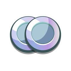 Icon silver coins casual, cartoon-style. Perfect for games, apps, loot crates, rewards, or in-game purchases.