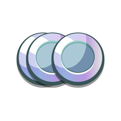 Icon silver coins casual, cartoon-style. Perfect for games, apps, loot crates, rewards, or in-game purchases.