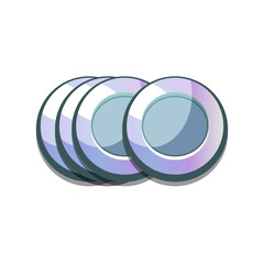 Icon silver coins casual, cartoon-style. Perfect for games, apps, loot crates, rewards, or in-game purchases.