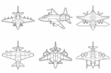Adult Military Aircraft Outline Coloring Page Line Art Drawing