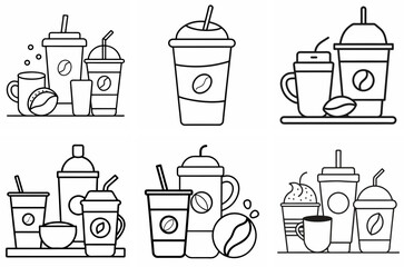 Beverages Coffee Drink Outline Coloring Page Line Art Drawing