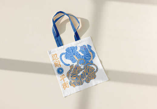 Tote Bag Mockup With Straps