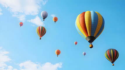 Obraz premium Pixel Art Hot Air Balloons In A Colorful Sky
