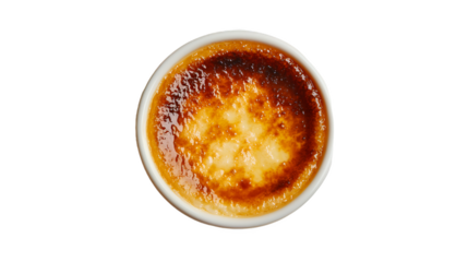 Delicious crème brûlée topped with a caramelized sugar crust.