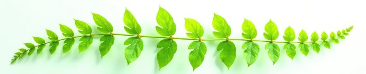 Fototapeta premium Leafy green fern isolated on white background, white, leafy, photography