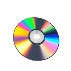 A colorful compact disc on a white background, ideal for music or data storage.