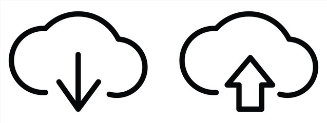 download and upload icon with different styles. vector illustration