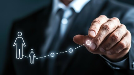 Business growth strategy overview corporate office infographic visualization professional setting close-up development