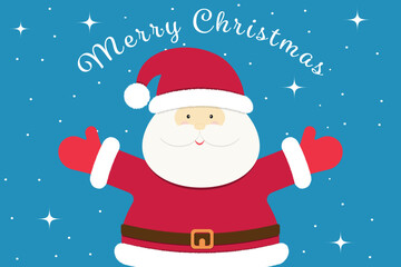 funny santa claus in blue background