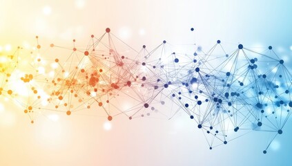 Abstract technology background with black dots and lines on a white background, representing a global network concept or digital connection structure in a low-poly style,