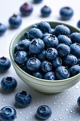 Fresh Blueberries in a White Bowl – Minimalistic and Clean Composition

