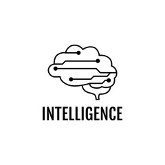 Intelligence digital brain machine icon sign symbol illustration design vector