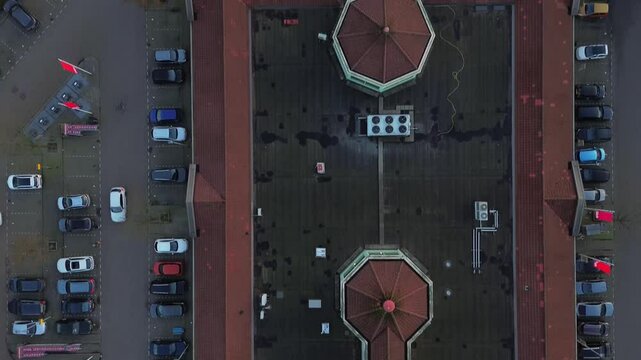 Bird's eye drone shot of the Muziekplein in the Bijdorp district in Barendrecht, The Netherlands