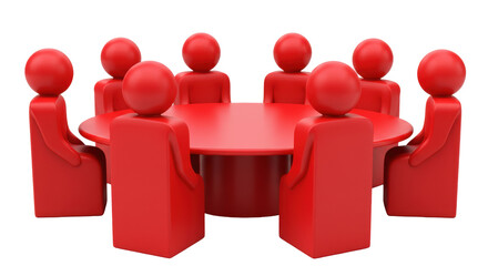 Isolated Group Meeting around Table