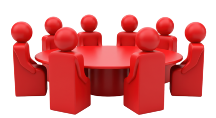 Isolated Group Meeting around Table
