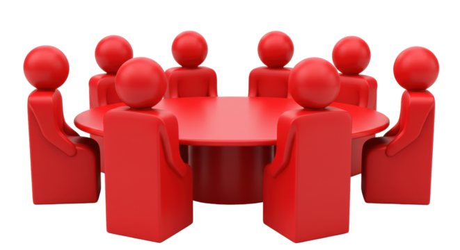 Isolated Group Meeting around Table