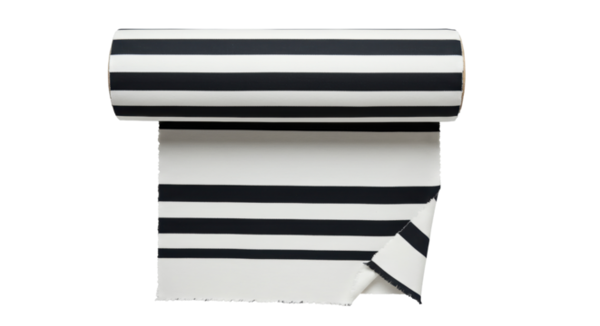 Isolated Striped Fabric Roll
