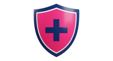 Obraz premium Isolated Medical Shield with Cross Symbol