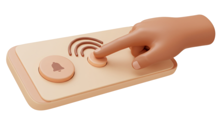 Isolated Hand Pressing Button