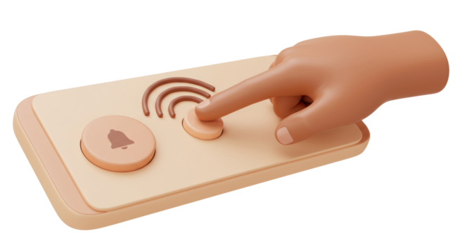 Isolated Hand Pressing Button