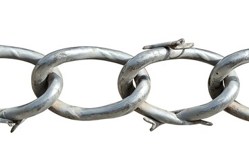 Fototapeta premium Metal Chain Section Isolated