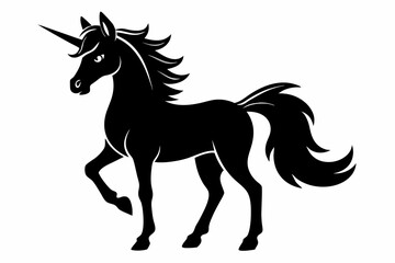 unicorn silhouette black vector
