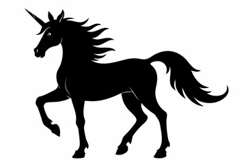 unicorn silhouette black vector