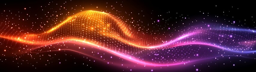 Obraz premium Glowing Wave Abstract Background.