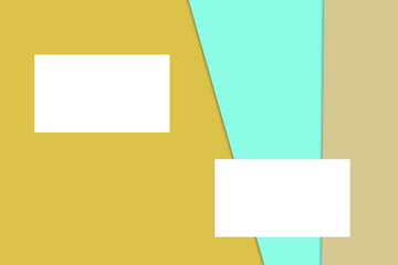 Fototapeta premium Business card blank over colorful background. Copy space for text. Top view.Business card blank over colorful abstract background. Corporate stationery branding mock-up. Copy space for text. Top view.