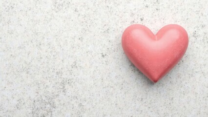 Pink heart shape on a textured surface symbolizing love and affection, perfect for romantic themes and emotional connections, love concept